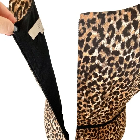 Loft Women’s sleeveless sheath style animal print dress - Sz 10P - Picture 14 of 15